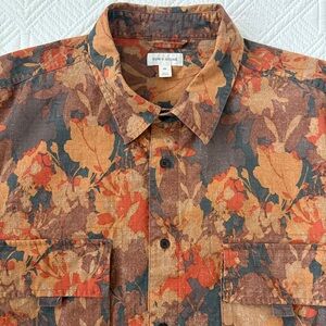 Sun + Stone Men’s Matteo Short Sleeve Shirt Earth Tones Size XXL Double Pockets